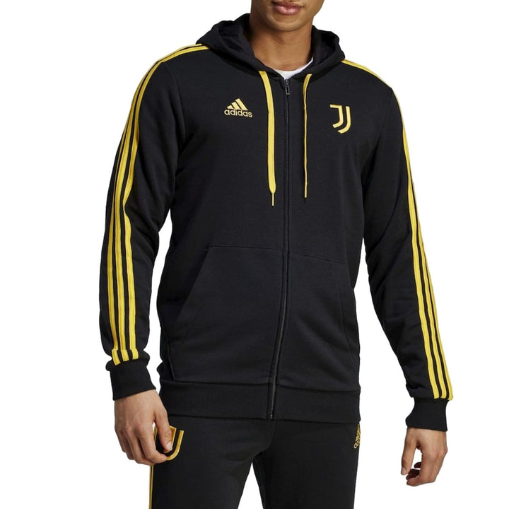 Juventus Casual 3S hooded soccer tracksuit 2023/24 black - Adidas
