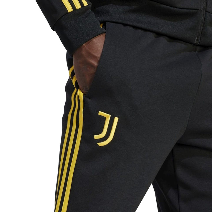 Juventus Casual 3S hooded soccer tracksuit 2023/24 black - Adidas