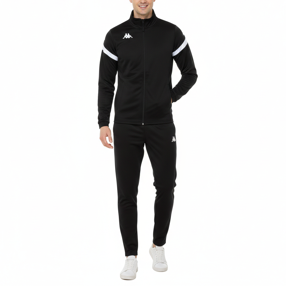 Dalcito premium Tracksuit Italian Slim-Fit Training/Casual Set - Black/White - Kappa