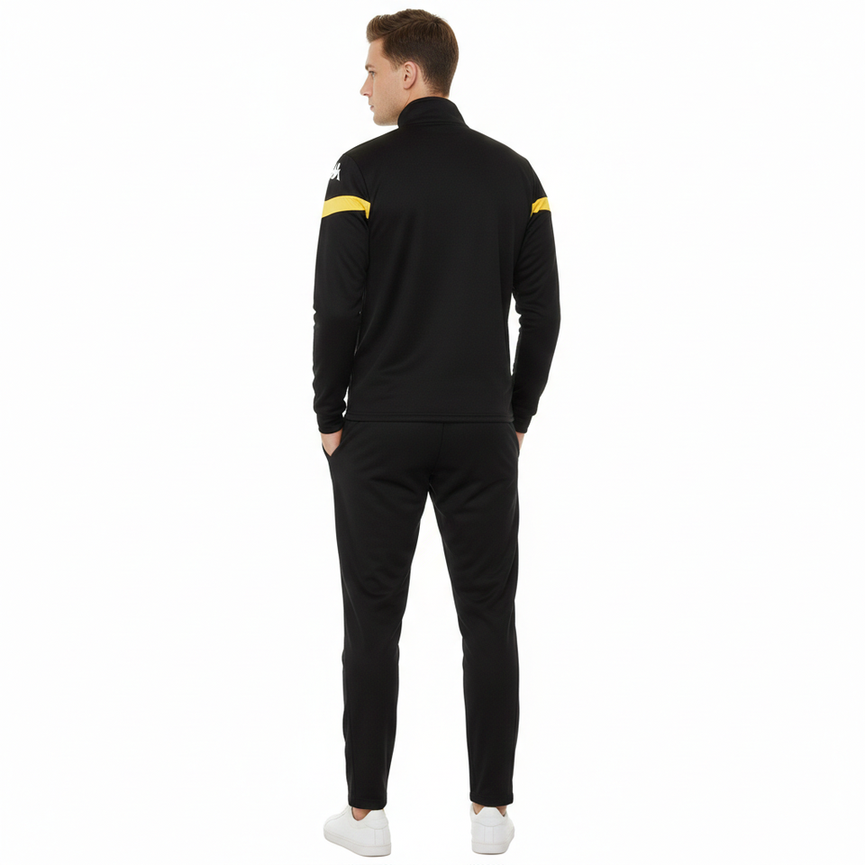 Dalcito premium Tracksuit Italian Slim-Fit Training/Casual Set - Black/Yellow - Kappa