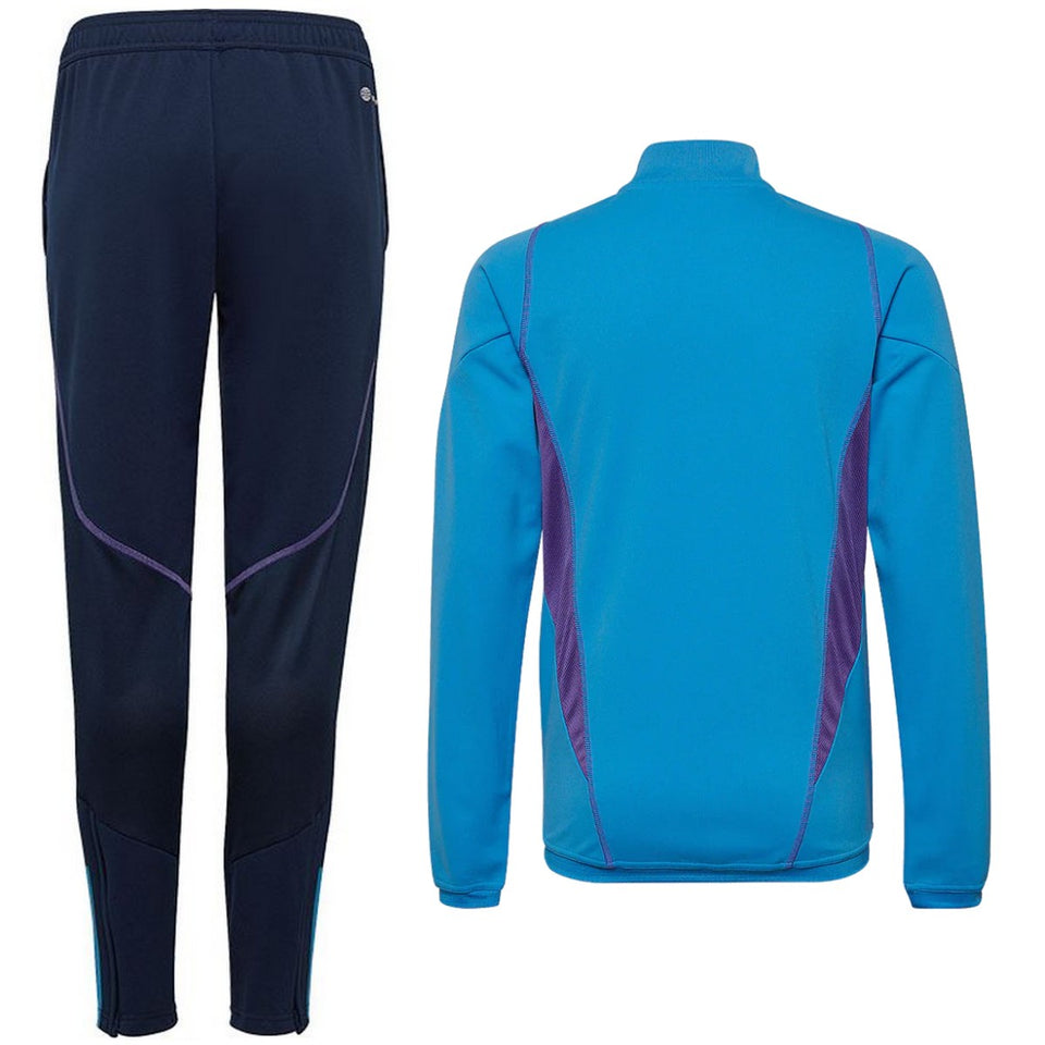 Kids Argentina soccer tracksuit 2022 in blue with purple accents and comfortable fit for active play