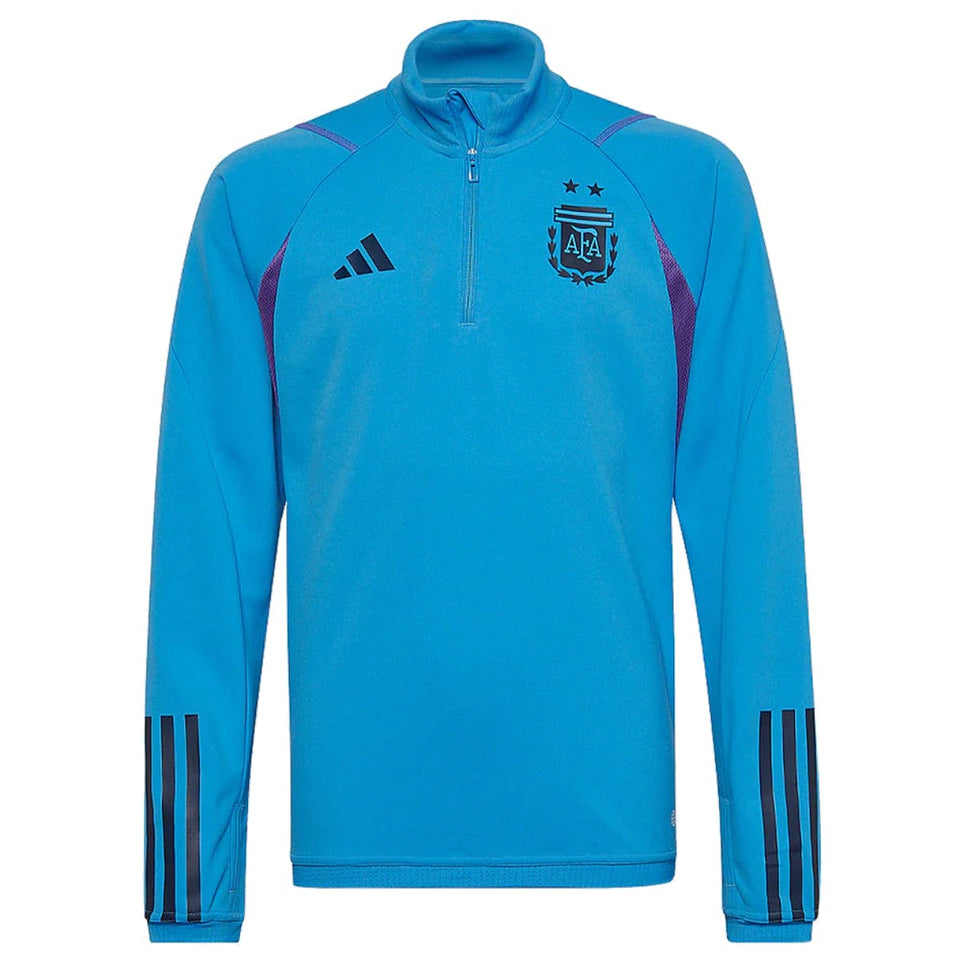Kids Argentina soccer tracksuit 2022 in blue by Adidas with AFA logo and stylish design