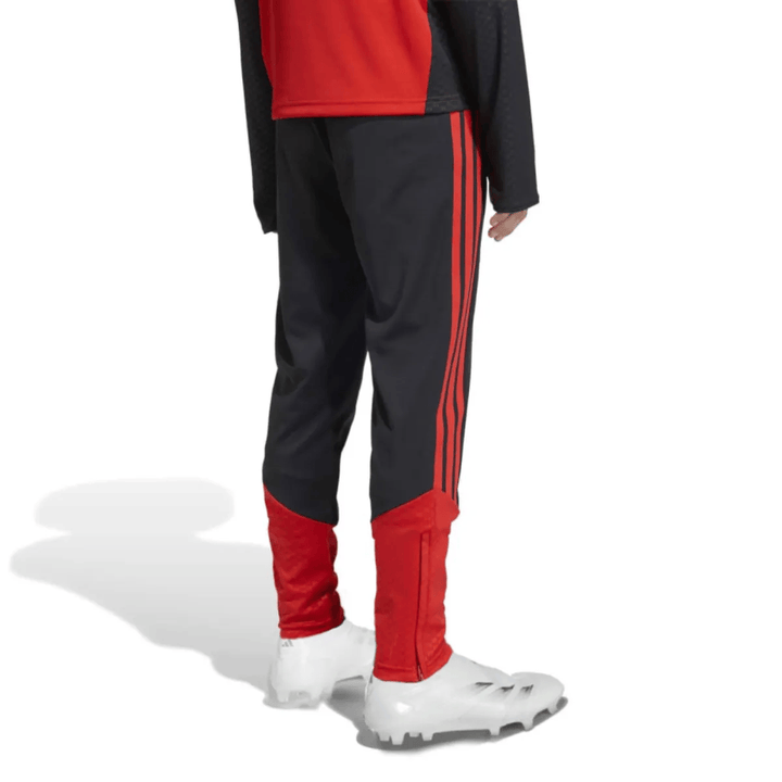Kids Belgium training technical soccer tracksuit set in red and black by Adidas for ages 7 to 16 years