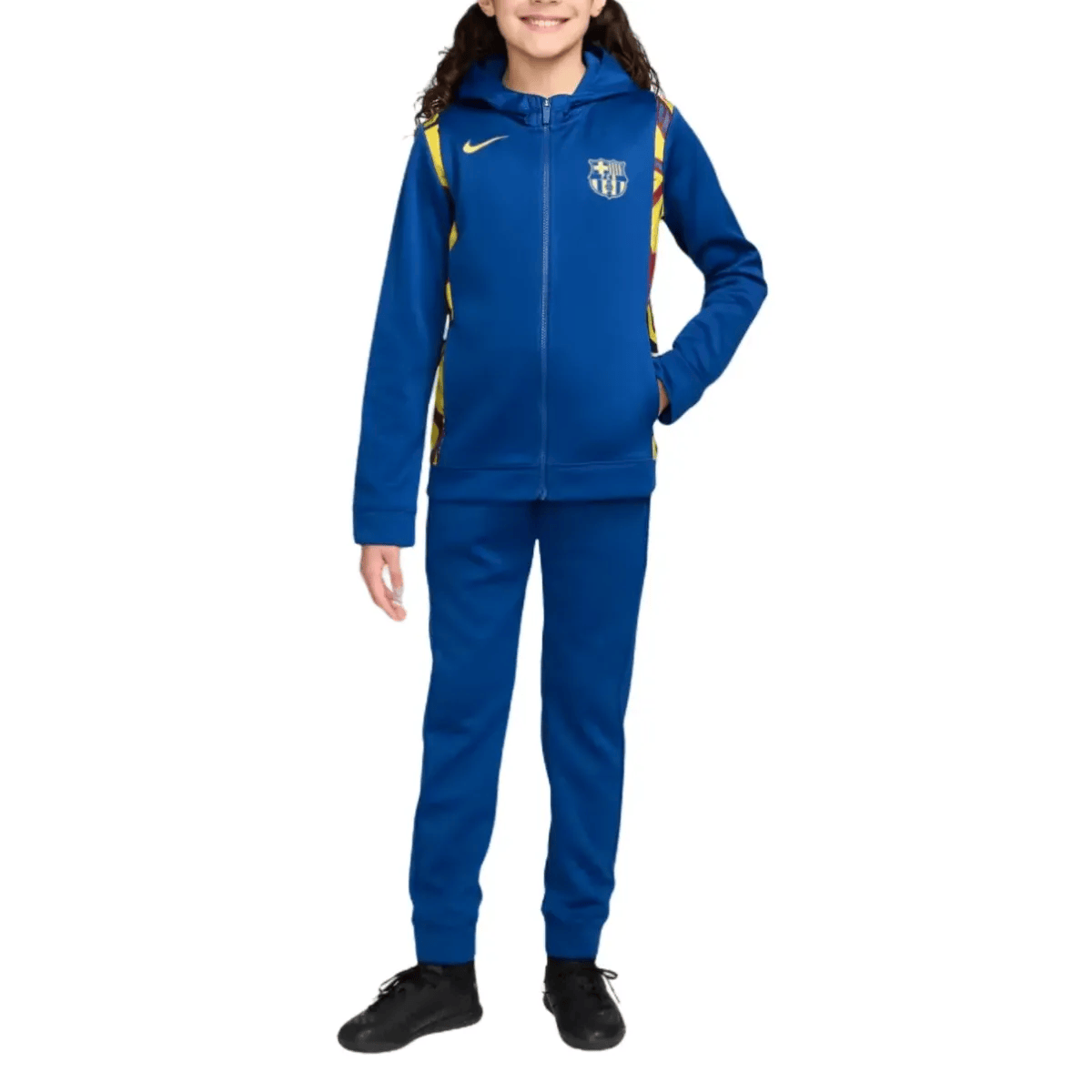Kids FC Barcelona Blue Tracksuit 2026 Nike | SoccerTracksuits.com