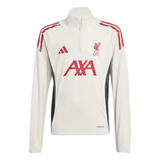 Kids Liverpool training tracksuit 2025 in white with red accents and team logo for young fans