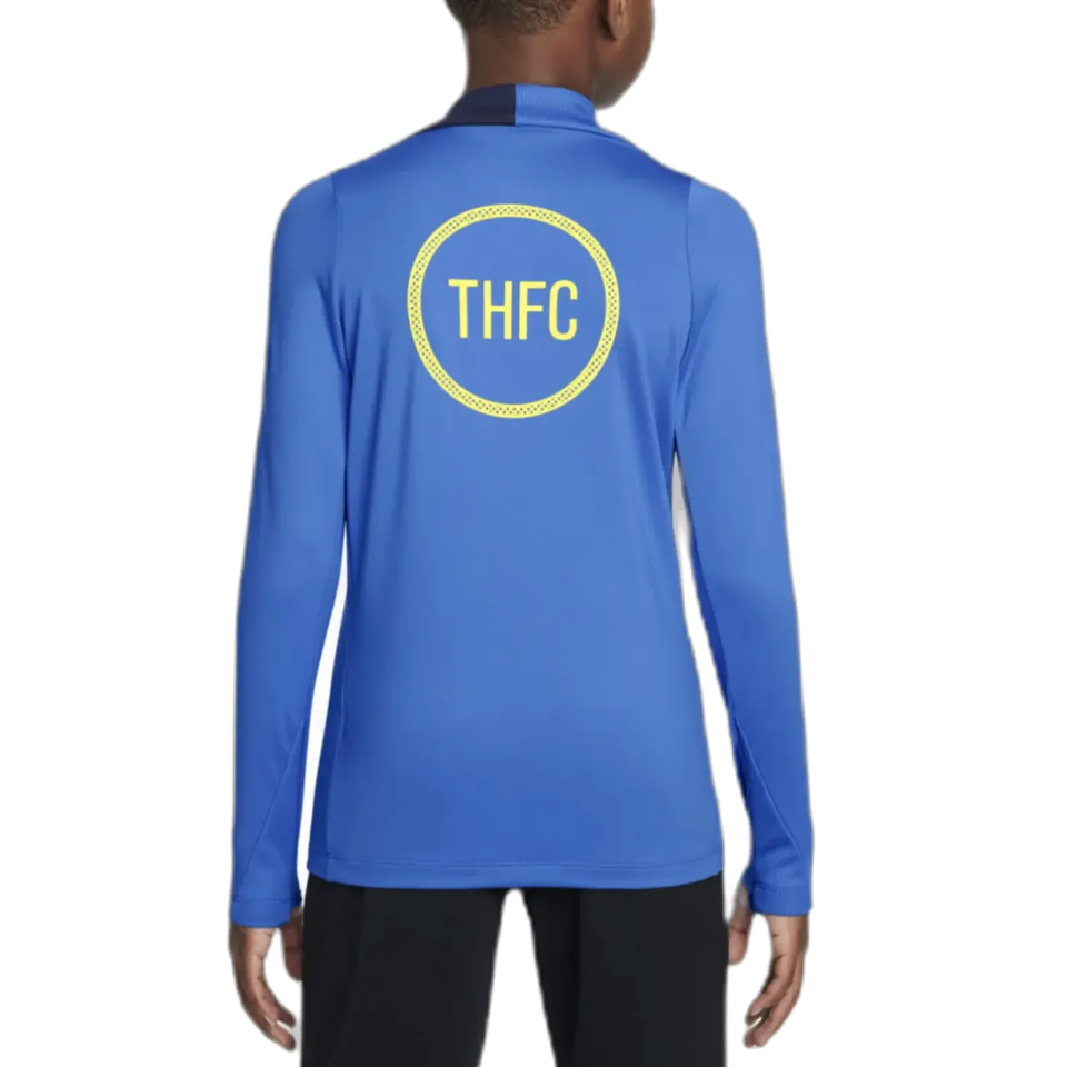 Kids Tottenham Hotspur UCL tracksuit 2025 featuring a blue design with THFC logo on the back