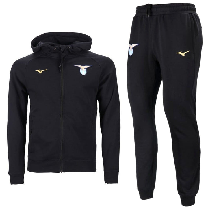 SS Lazio hooded casual presentation tracksuit 2023/24 black - Mizuno