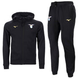 Lazio hooded presentation tracksuit Mizuno in black featuring logo and zipper design for fans and athletes