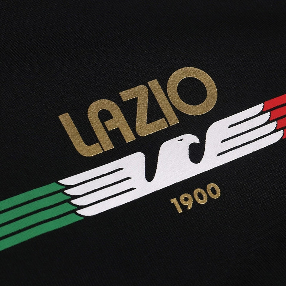 Lazio Mizuno cotton tracksuit black featuring the iconic Lazio logo and colors