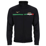 Lazio Mizuno cotton tracksuit black featuring a stylish zip-up design and vibrant logo details
