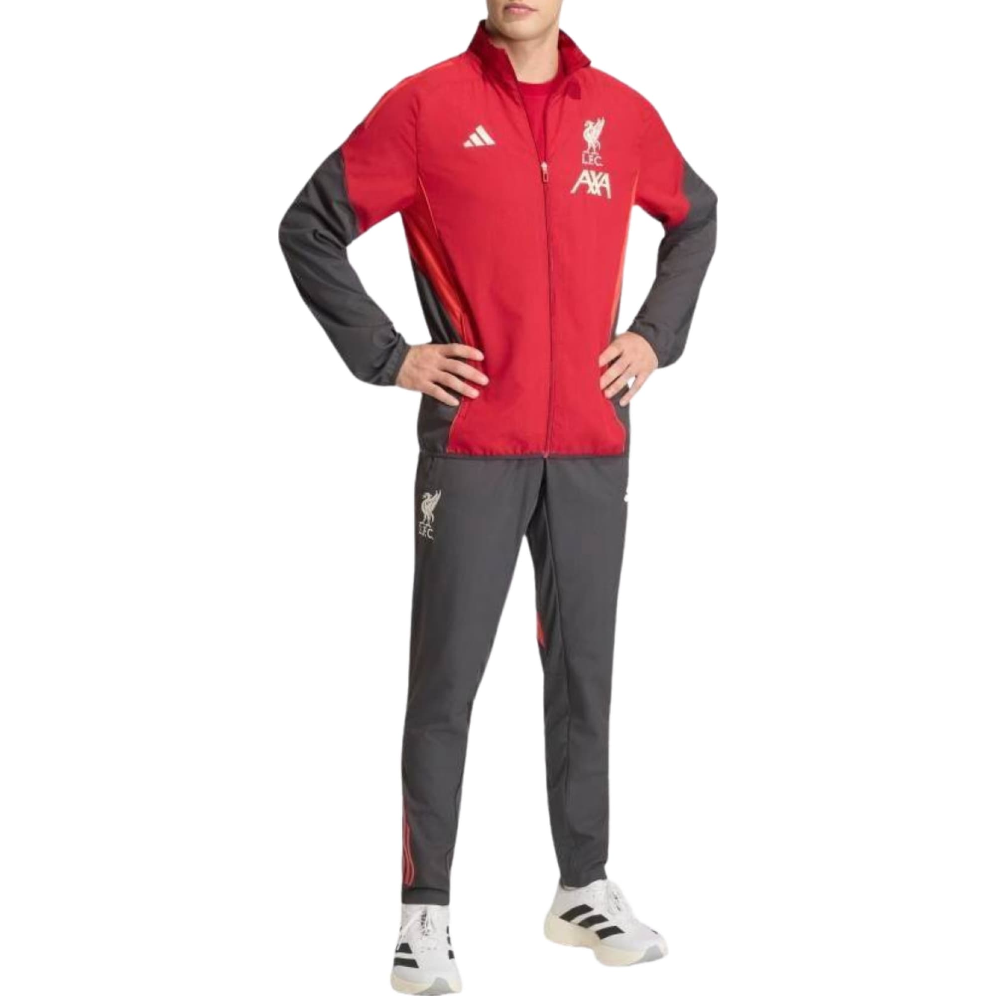 リヴァプール liverpool adidas セットアップ set up Adidas Liverpool woven Presentation soccer Tracksuit 2026 red/grey