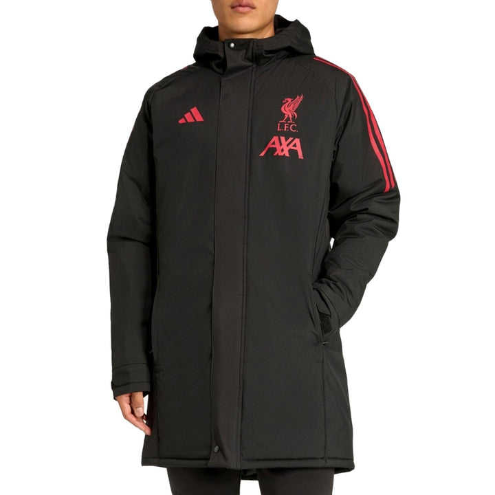 Liverpool FC black training bench parka jacket 2025/26 - Adidas