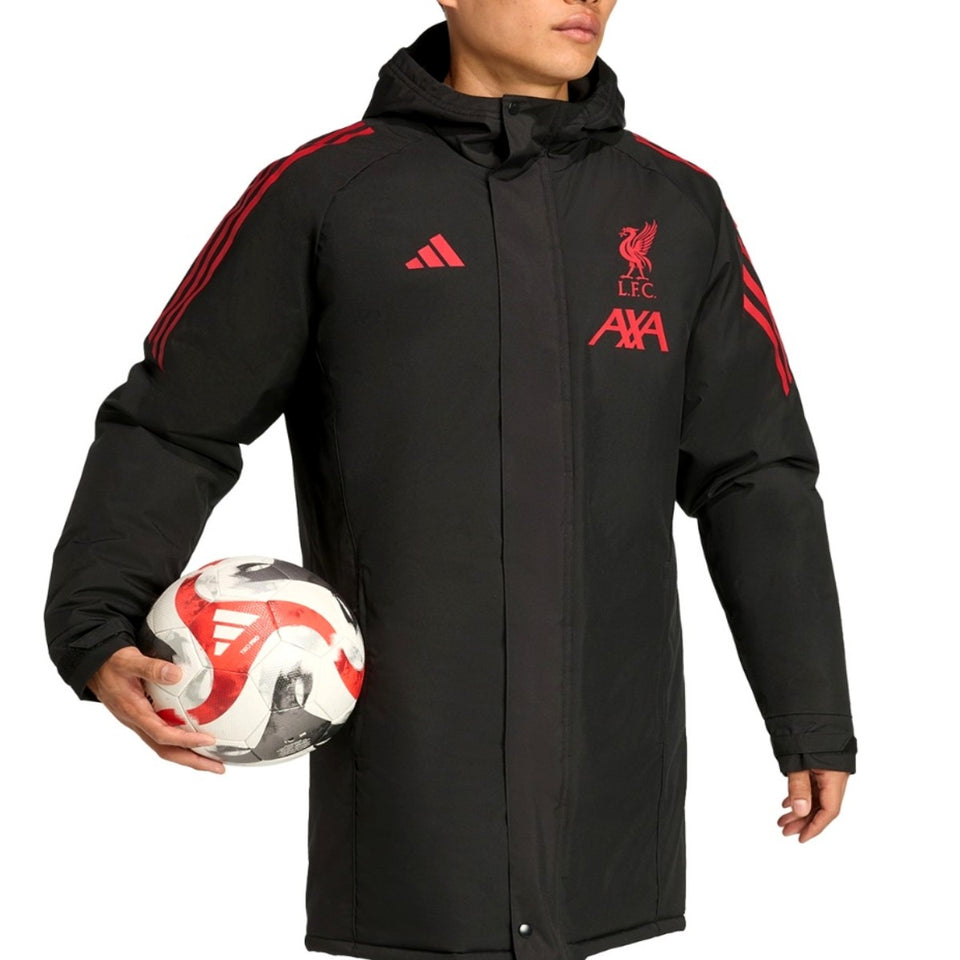 Liverpool FC black training bench parka jacket 2025/26 - Adidas
