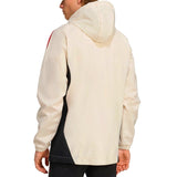 Liverpool FC training rain jacket 2025 in light beige with a hood and sleek design on SoccerTracksuits.com