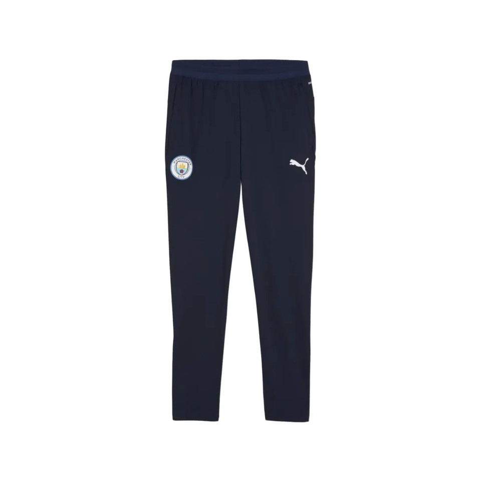 Manchester City training tracksuit 2025 26 featuring stylish navy pants with logo on SoccerTracksuits.com