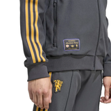 Manchester United Adidas Originals Tracksuit in Gray with Gold Stripes and Logo for Fans
