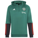 Manchester United hooded tracksuit 2024 in green with zip front and contrasting sleeves