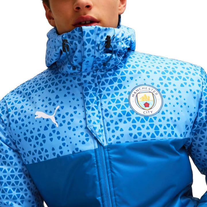 Manchester City soccer bench padded jacket 2023/24 blue - Puma