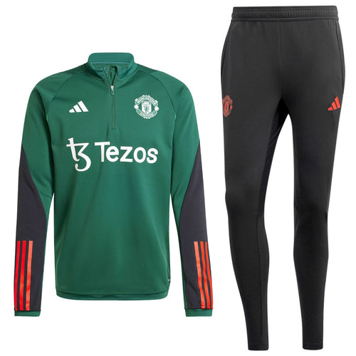 Manchester United green training tracksuit 2024 featuring an Adidas design and comfortable fit for athletes