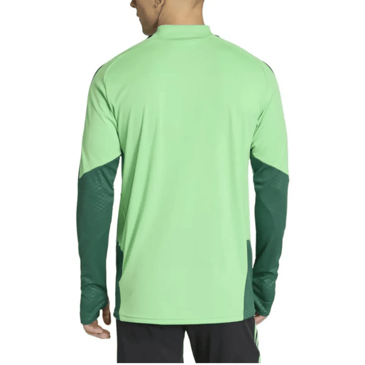 Green Adidas soccer tracksuit set for adults featuring a technical design for the Mexico 2026/27 training.