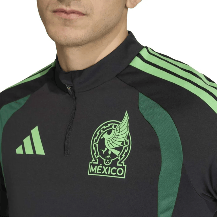 Mexico black training technical soccer tracksuit 2026/27 by Adidas with green accents and logo