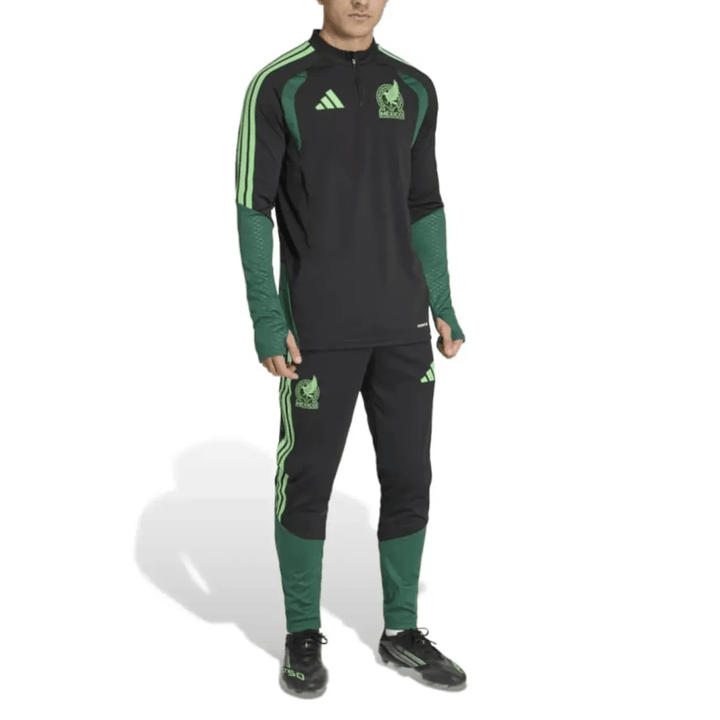 Mexico black training technical soccer tracksuit 2026/27 by Adidas with green accents for adults