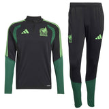 Mexico black training tracksuit 2026 World Cup featuring green accents and Adidas logo