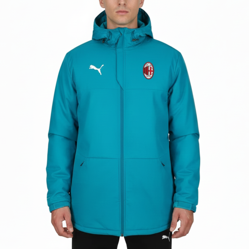 AC Milan soccer winter padded jacket 2020/21 water blue - Puma