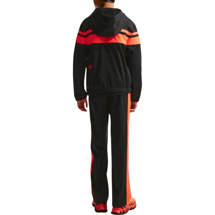 Kids Nike Netherlands casual presentation soccer tracksuit in black and orange for ages 6 to 14 years