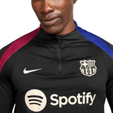 Close-up of Nike Barcelona training tracksuit top with Spotify logo and club crest