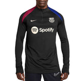 Nike Barcelona training tracksuit top in black with maroon and blue shoulder accents and Spotify logo