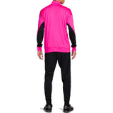 Back view of Nike Chelsea UCL presentation suit in pink and black worn by model