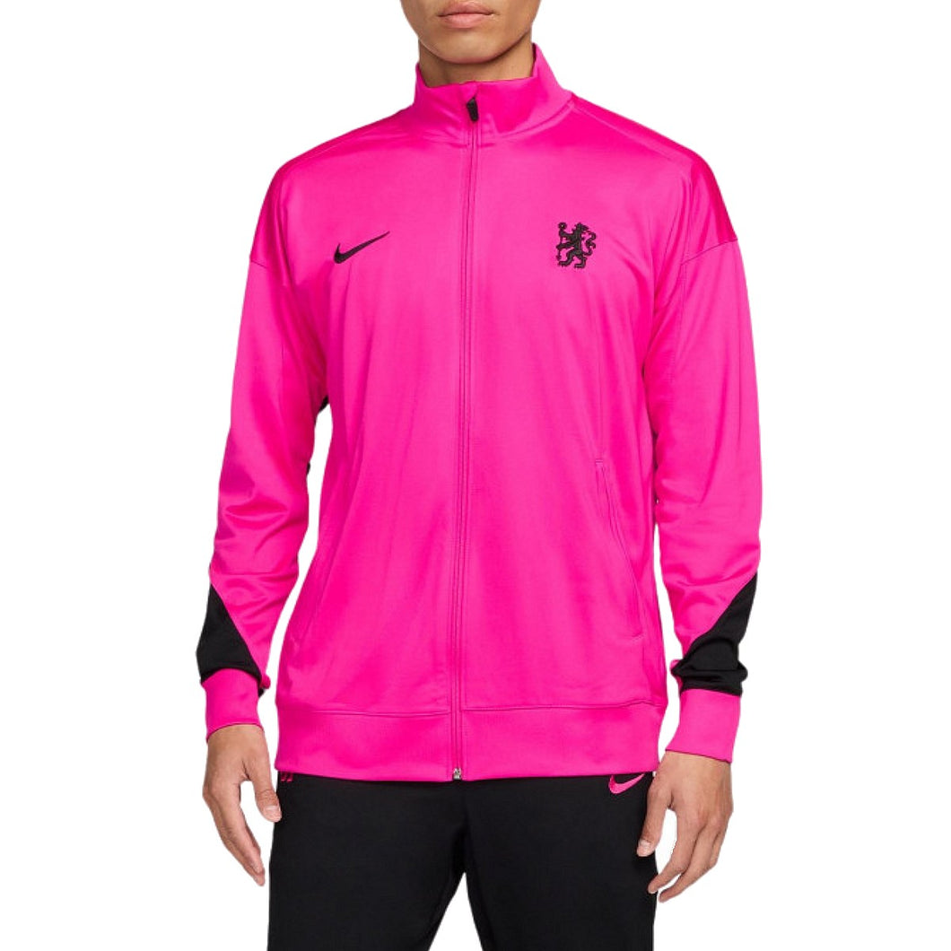 Nike Chelsea UCL presentation suit pink jacket with black logo and zipper front