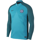 Chelsea Vaporknit UCL training top in teal with a zip collar and club logo for soccer training.
