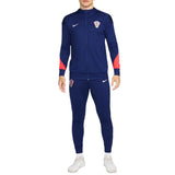 Men's Croatia soccer tracksuit 2024 25 in navy blue with red accents and full zip jacket