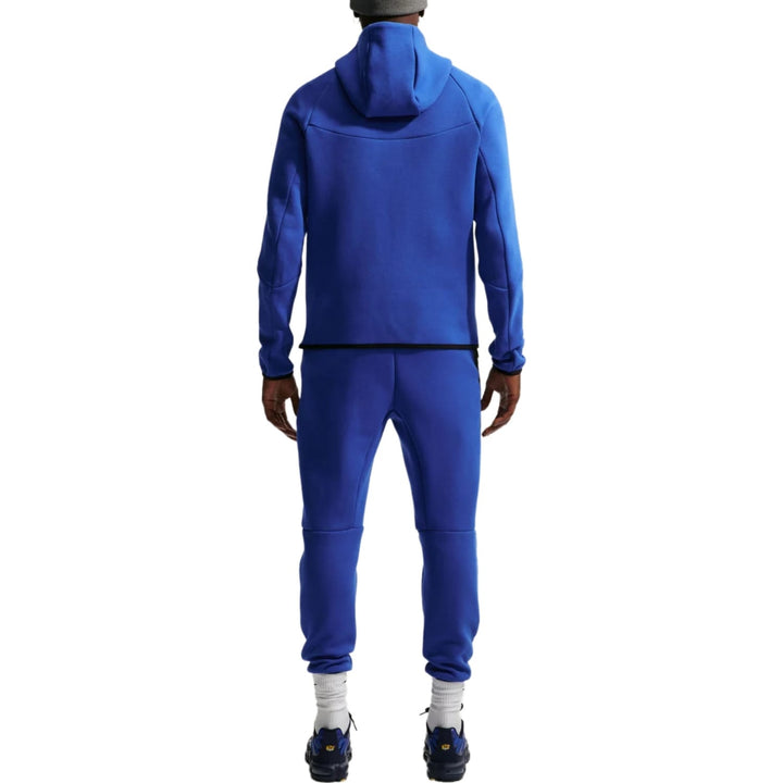 Men's Nike France Tech Fleece presentation soccer tracksuit in blue with hoodie and matching pants set