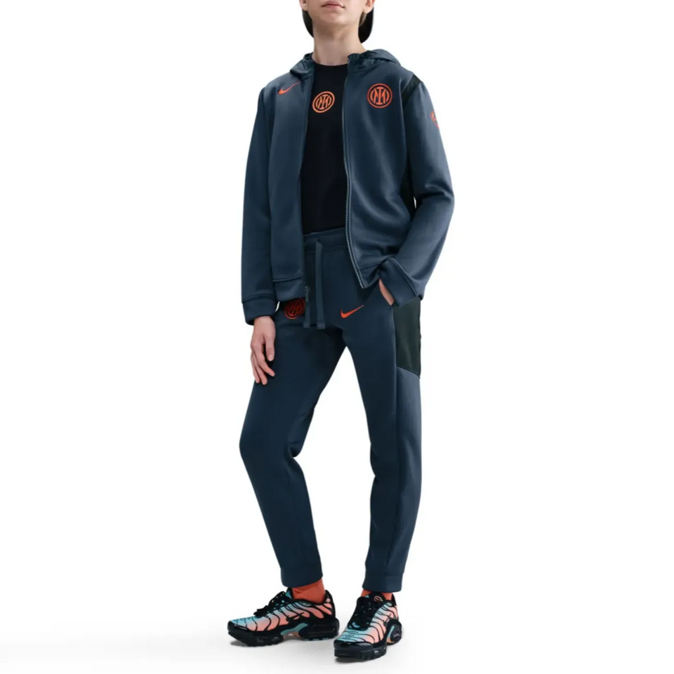 Nike Inter Milan kids tracksuit 2025 26 in navy with hoodie and matching pants for young fans