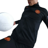 Inter Milan Nike UCL tracksuit 2025 26 in black with orange logo for soccer training