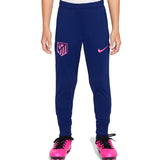 Kids Atletico Madrid tracksuit 2024 navy blue pants with pink logo and pink cleats