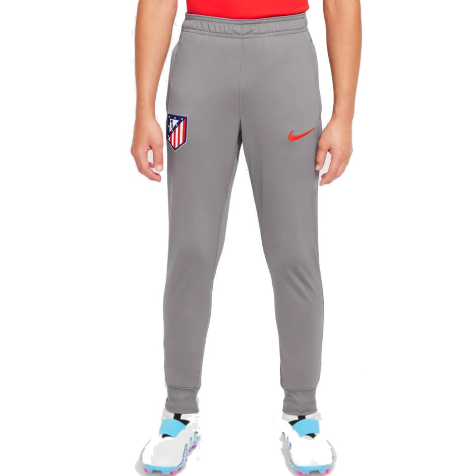 Kids Atletico Madrid tracksuit gray soccer pants with club and Nike logos by Soccer Tracksuits