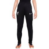 Kids Liverpool soccer tracksuit black pants with Liverpool logo and Nike swoosh for youth