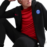 Nike PSG black Tech Fleece tracksuit 2025 26 featuring a stylish design with a logo on SoccerTracksuits.com