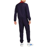 Rear view of Nike PSG soccer tracksuit for men in navy with red collar detail