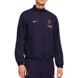 Nike PSG soccer tracksuit for men in dark navy with gold logos and full zip jacket