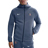 Men's PSG Tech Fleece tracksuit 2025 26 in gray with logo and zip pockets on SoccerTracksuits.com