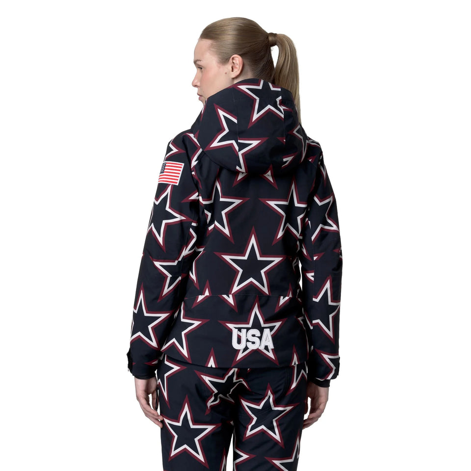 model wearing a Women’s US Ski Team Insulated Waterproof Jacket Winter Olympics 2026 by Kappa