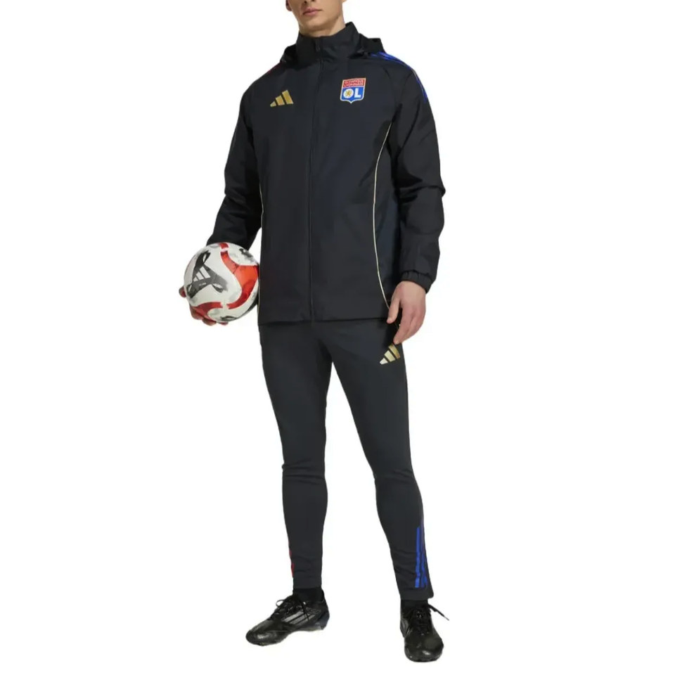 Olympique Lyon training rain jacket 2025 with tracksuit pants designed for soccer players