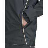 Close-up of Olympique Lyon training rain jacket 2025 with pockets and sleek design for optimal performance