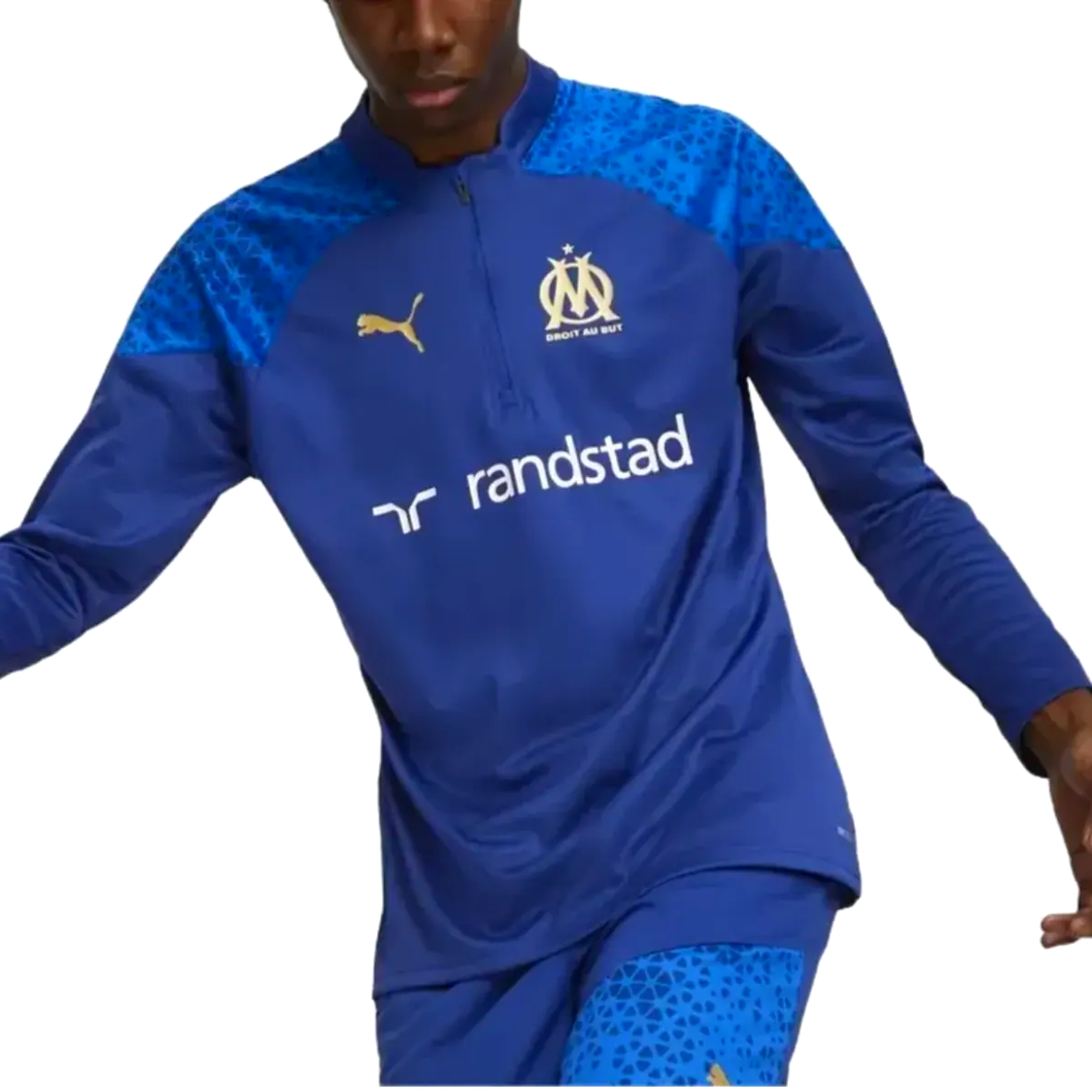 Olympique Marseille 2024 blue training tracksuit designed for comfortable wear during soccer practice