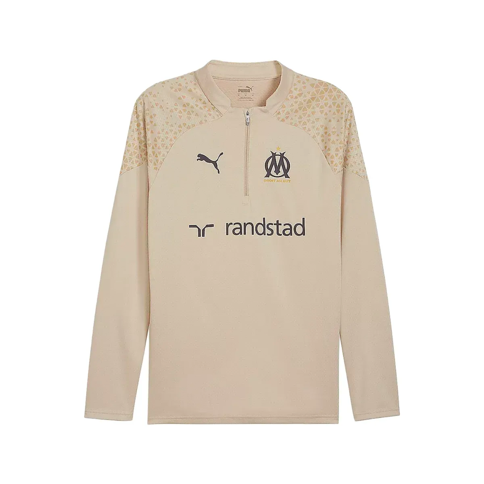 Olympique Marseille gold training tracksuit 2024 featuring a stylish design and comfortable fabric